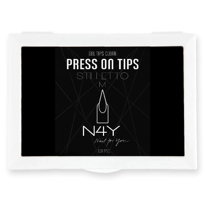 N4Y Press On Tips - Stiletto Clear