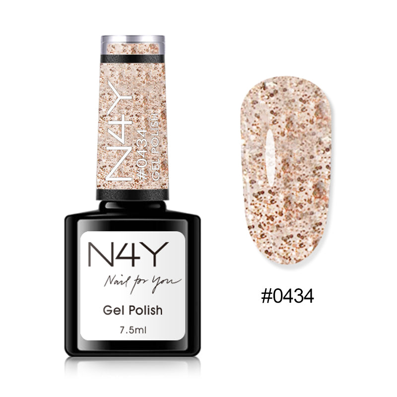 N4Y Gel Polish Flake Glitter Gold
