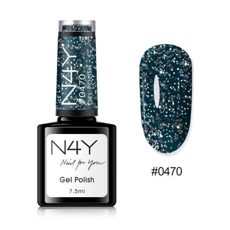 N4Y Gel Polish Blue & Glitter