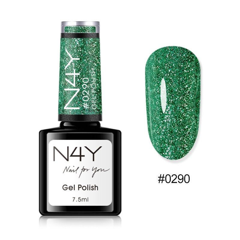 N4Y Gel Polish Sparkly Green