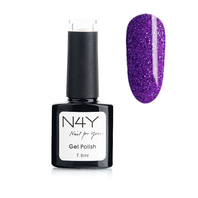 N4Y Gel Polish Glitter Purple