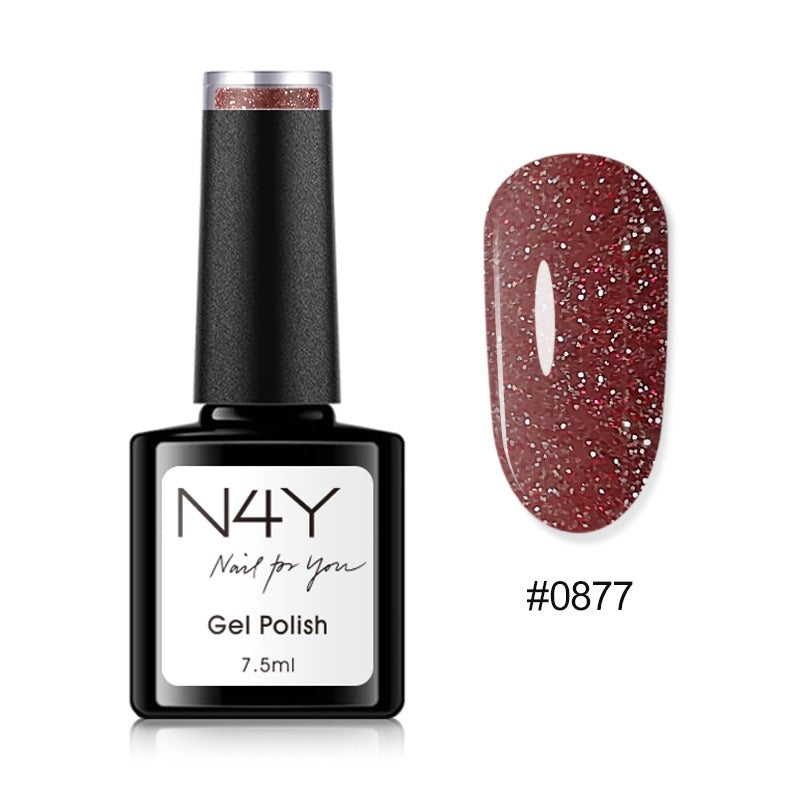 N4Y Gel Polish Red Glitter