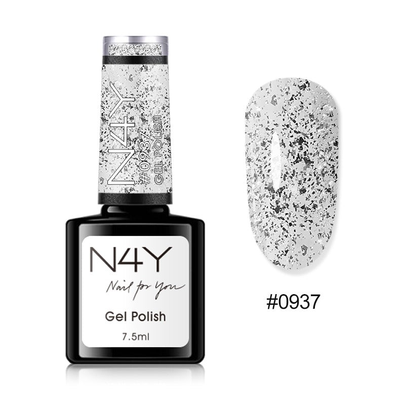 Gel Polish Grey Glitter
