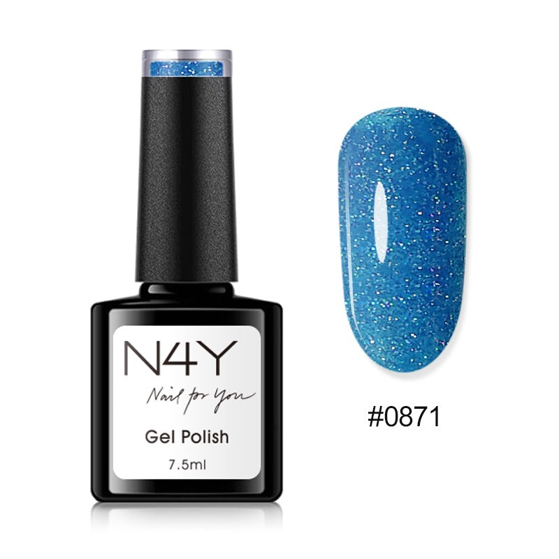 N4Y Gel Polish Blue Glitter