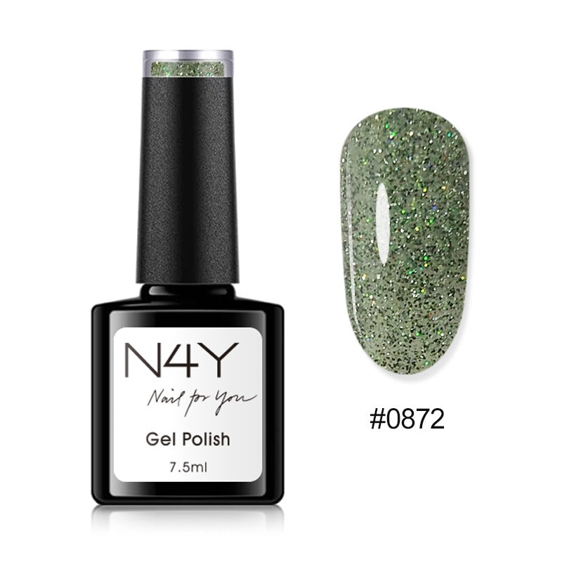 N4Y Gel Polish Green Glitter