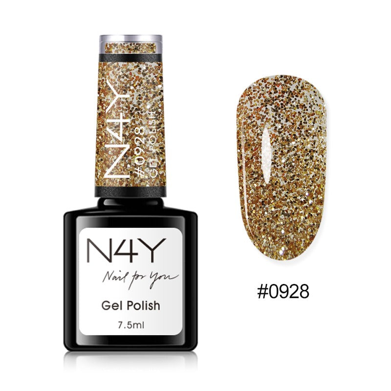 N4Y Gel Polish Gold Glitter