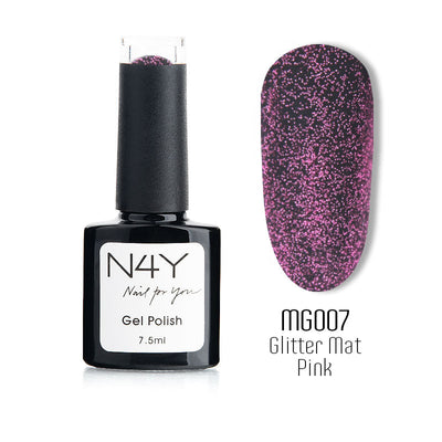 N4Y Top Coat Matte Pink Glitter