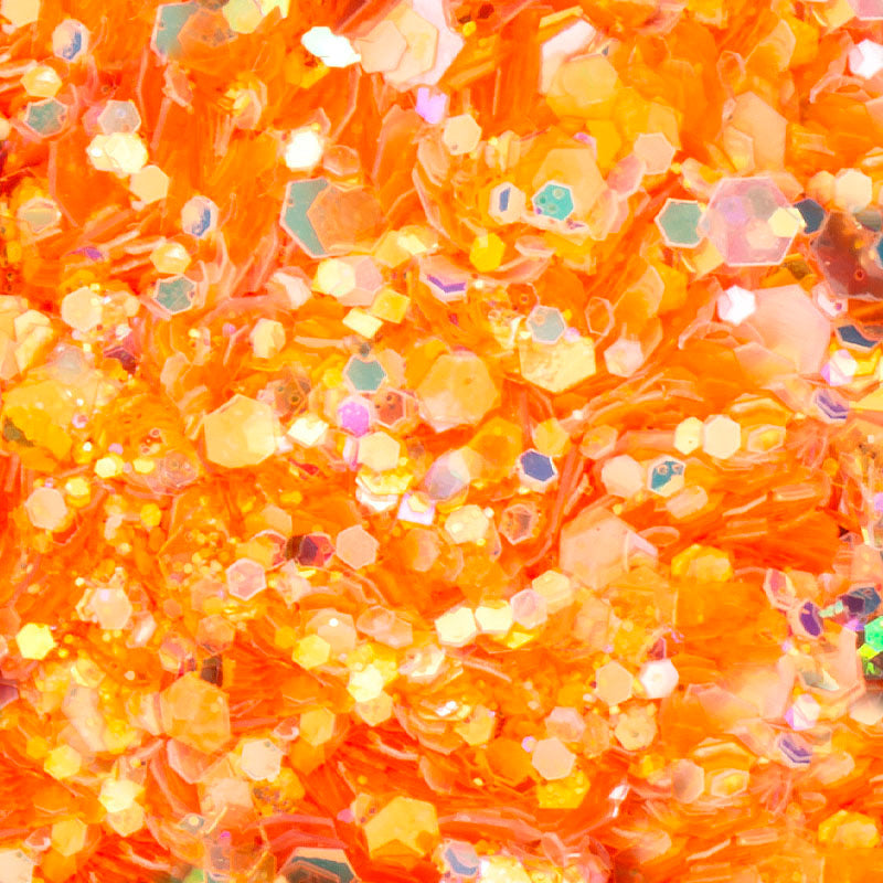N4Y Glitter Flakes Mermaid Orange