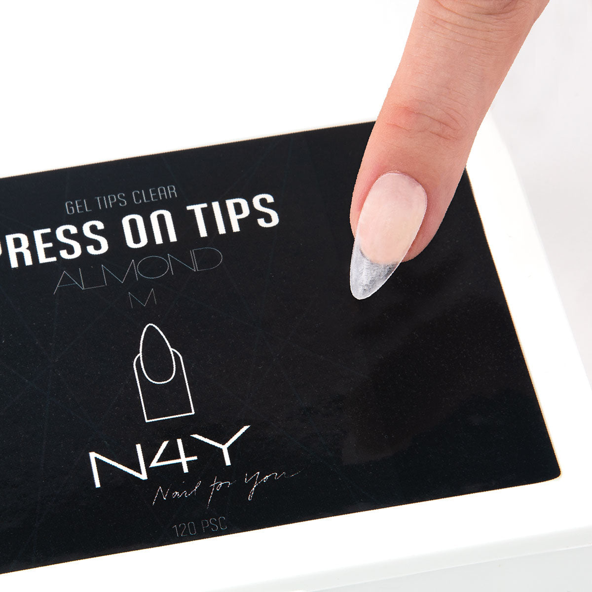 N4Y Press On Tips - Almond Clear