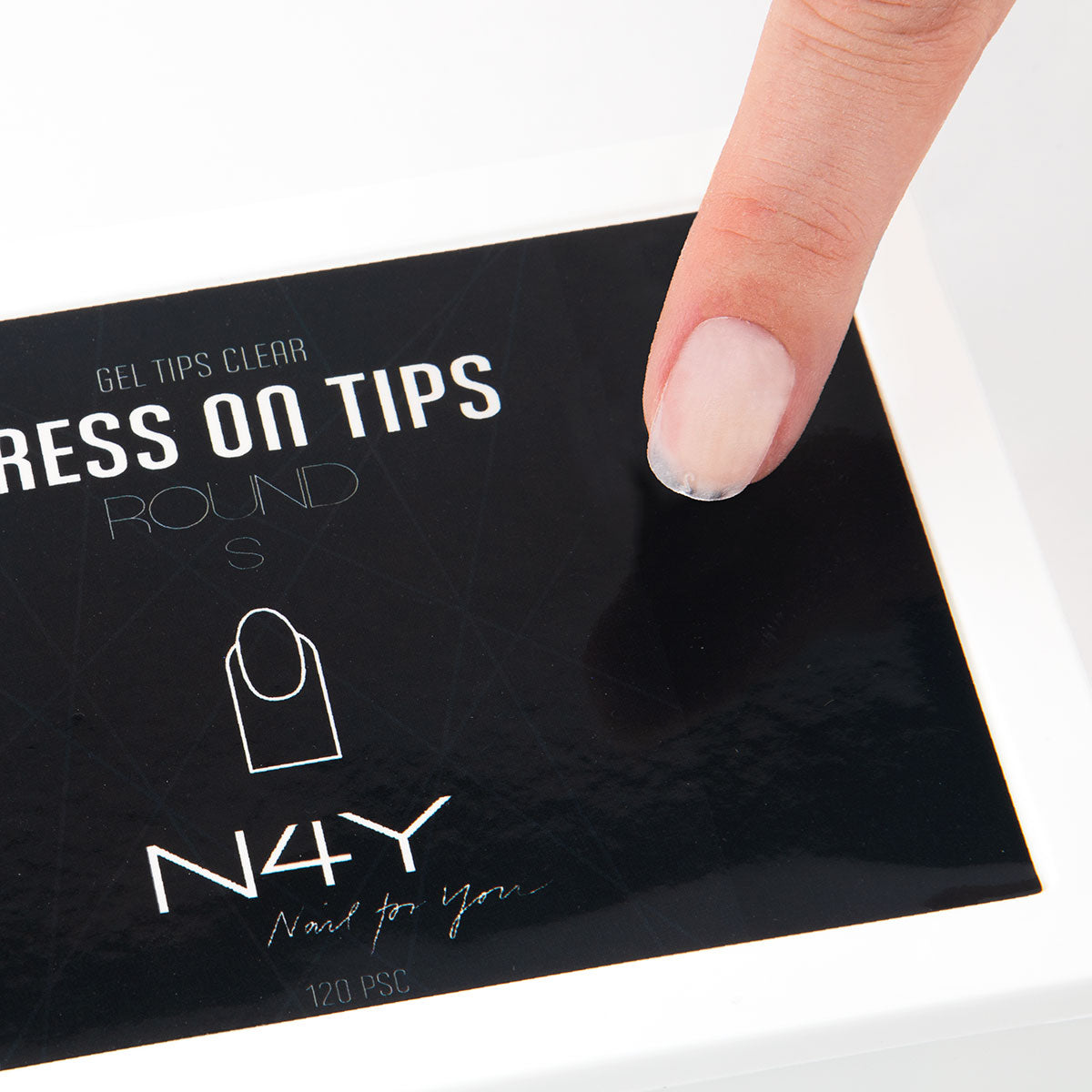 N4Y Press On Tips - Round Clear