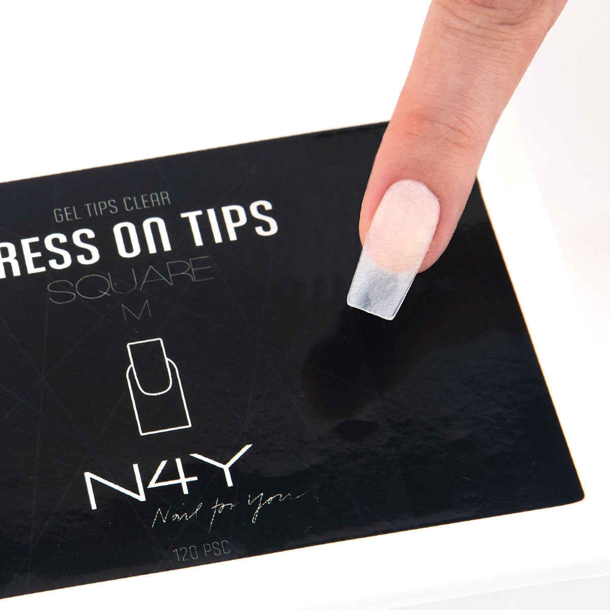N4Y Press On Tips - Square Clear