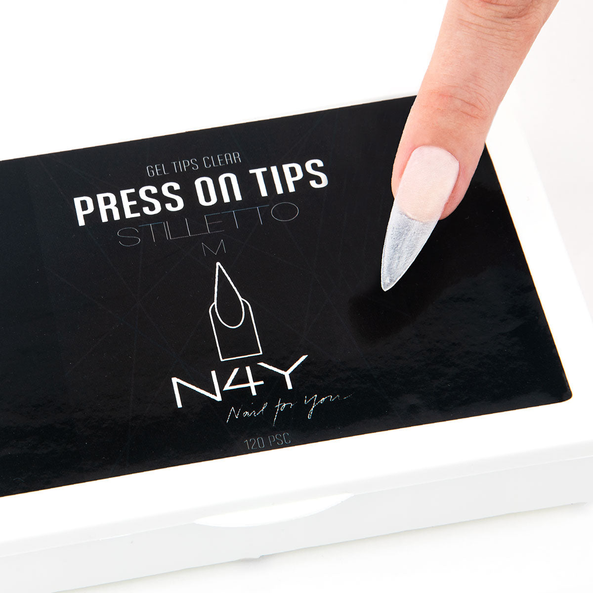 N4Y Press On Tips - Stiletto Clear